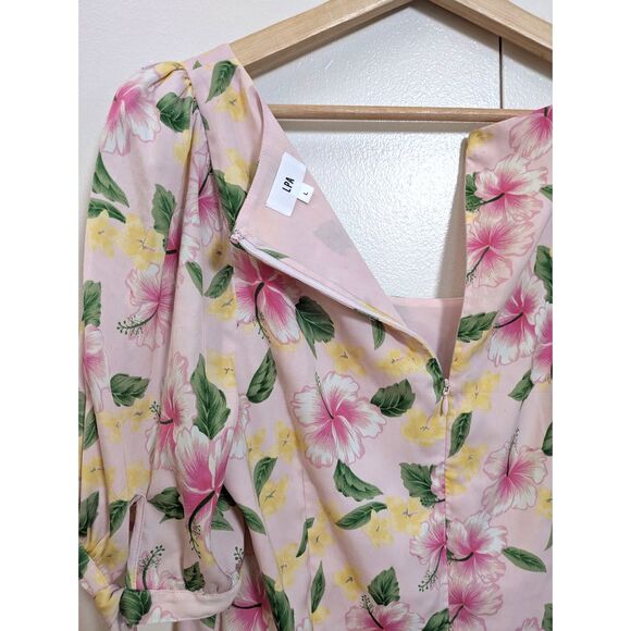 NWOT LPA Revolve Floral Hibiscus Flower Print Serafina Dress Sz L - Picture 7 of 10